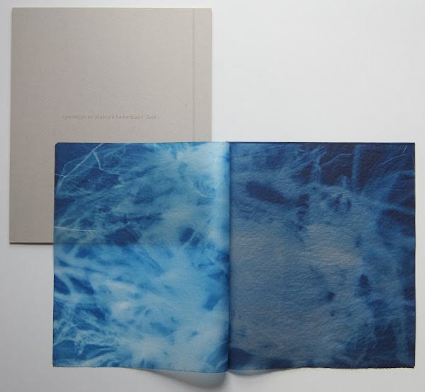cyanotypi av plast på kalkerpapir (bok)