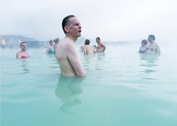 People in a hotspring